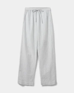 ABIGAILESW TROUSERS - Antique White w Blue