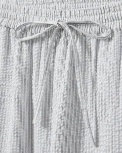 ABIGAILESW TROUSERS - Antique White w Blue