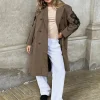 ABIGAILESW TROUSERS - Camel striped