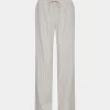 ABIGAILESW TROUSERS - Light Brown Striped