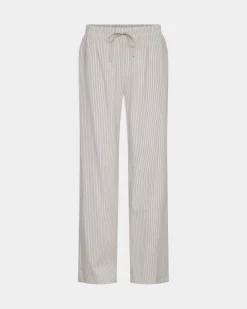 ABIGAILESW TROUSERS - Light Brown Striped