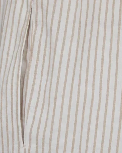 ABIGAILESW TROUSERS - Light Brown Striped