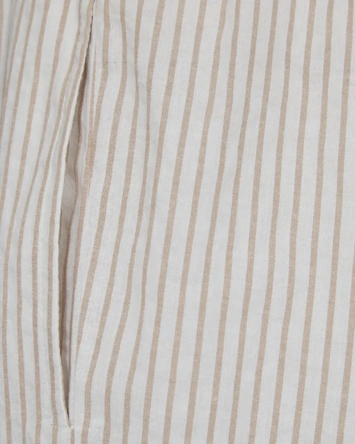 ABIGAILESW TROUSERS - Light Brown Striped
