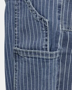ANETTSW TROUSERS - Light Blue striped