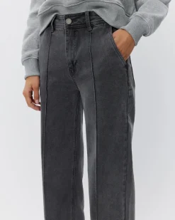 CARISW MID JEANS - Grey Denim