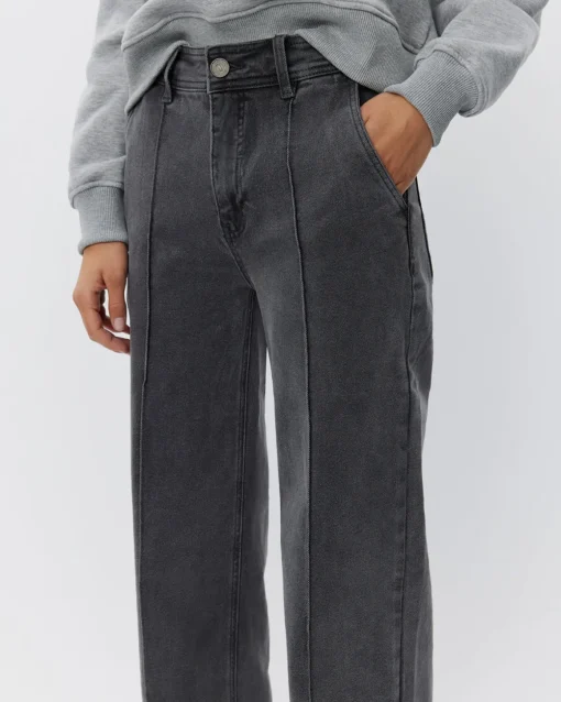 CARISW MID JEANS - Grey Denim