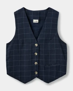 CASITASW VEST - Navy check