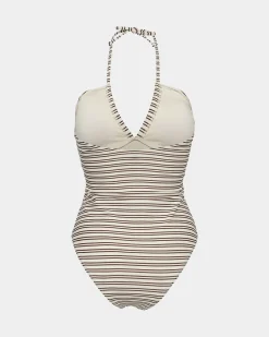 ChelleSW Swimsuit - Brown Striped