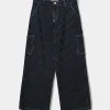 CIANNASY JEANS - Dark Blue striped