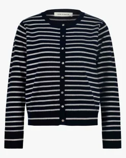 CISSESW STRIPE CARDIGAN - Dark Blue striped