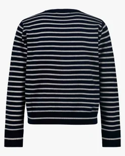 CISSESW STRIPE CARDIGAN - Dark Blue striped