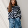 CISSESY STRIPE CARDIGAN - Dark Blue striped