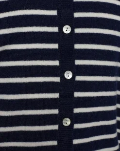 CISSESY STRIPE CARDIGAN - Dark Blue striped