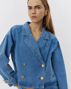 EUDORASW JACKET - Denim blue