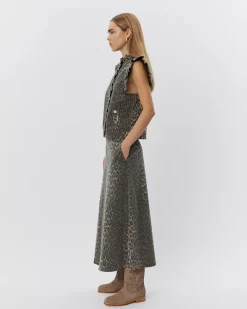 FARAHSW VEST - Light brown leopard