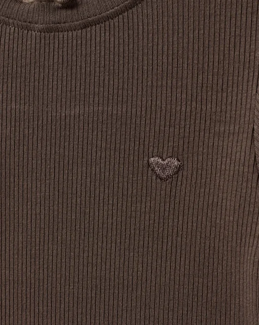 FINJASK T-SHIRT LONG SLEEVE - Chocolate brown
