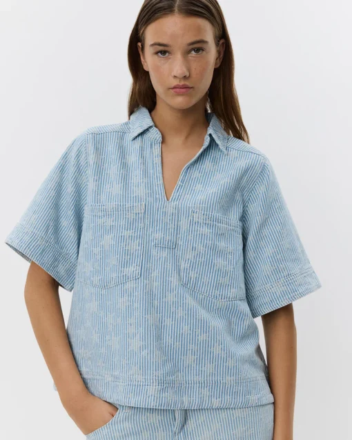 GIANNASW BLOUSE - Light blue
