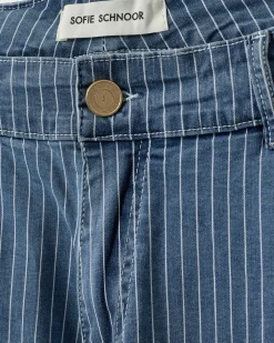 GITTESW TROUSERS - Light Blue striped