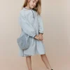 INDICASK DRESS - Black thin stripe