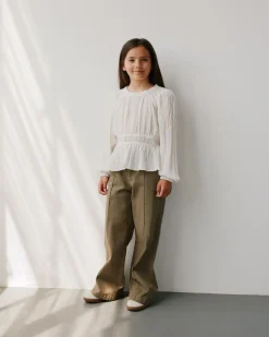 IZZASY MID WAIST TROUSERS - Green Olive