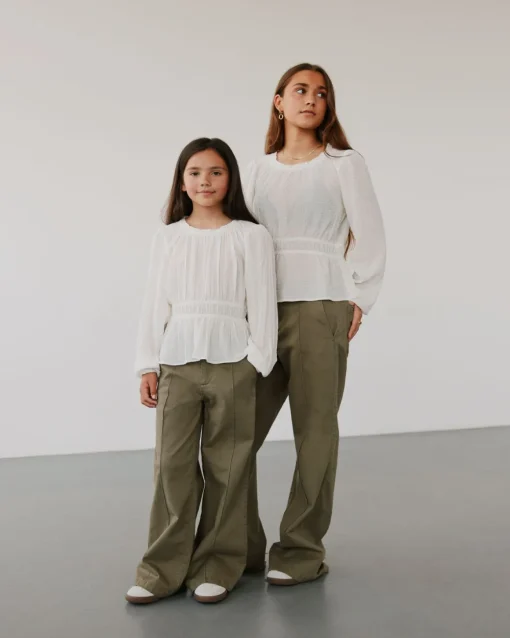 IZZASY MID WAIST TROUSERS - Green Olive