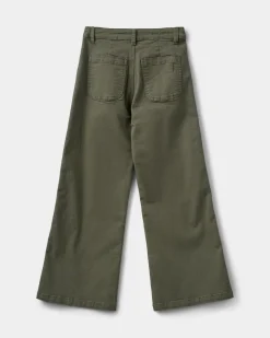 IZZASY MID WAIST TROUSERS - Green Olive