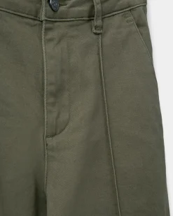 IZZASY MID WAIST TROUSERS - Green Olive