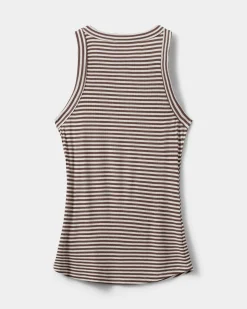 JULLIESW STRIPE TOP - Brown Striped