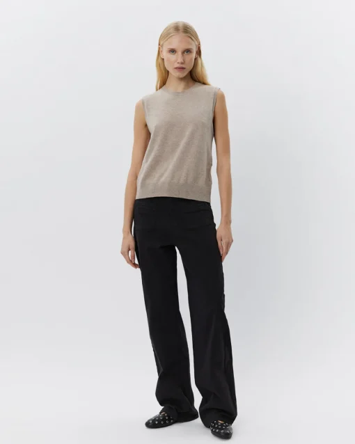 KARLISW VEST - Brown melange