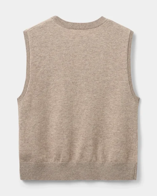 KARLISW VEST - Brown melange
