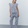 LailaSW Top - Blue striped