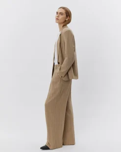 LENNONSW BLAZER - Light Brown Striped