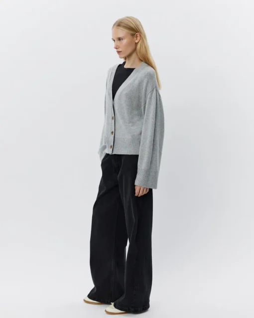 LEVASW CARDIGAN - Grey mel