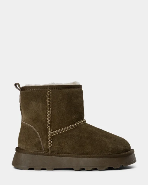 MARIESW TEDDY BOOT - Dark green