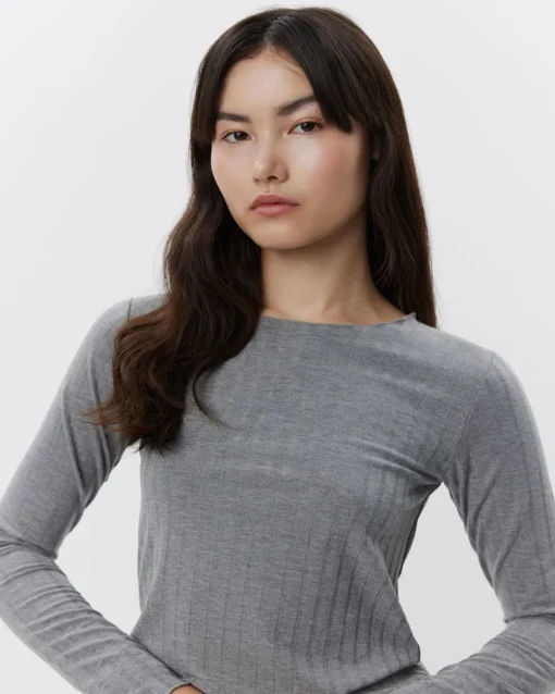 MATTIESW T-SHIRT LONG SLEEVE - Grey melange