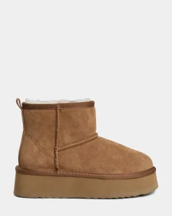 MINASY TEDDY BOOT - Tan