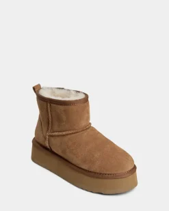 MINASY TEDDY BOOT - Tan