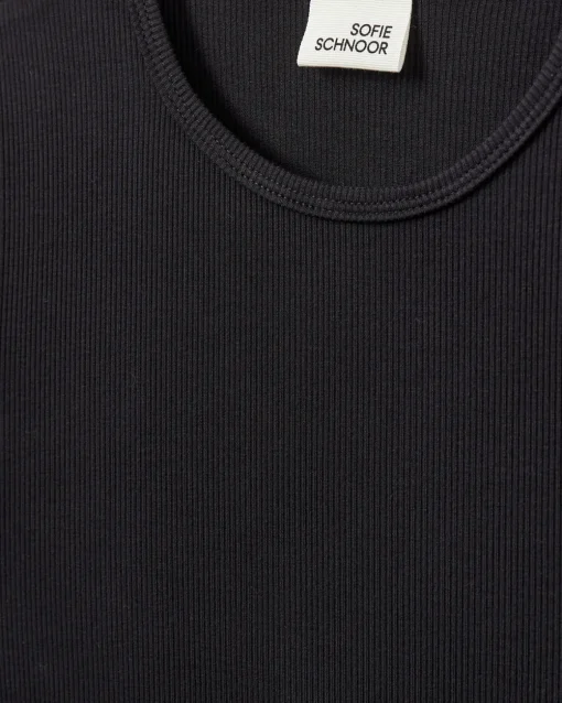 NATALIASY RIB T-SHIRT - Black