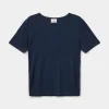 NATALIASY RIB T-SHIRT - Navy