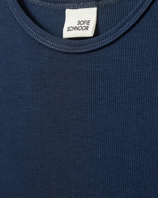 NATALIASY RIB T-SHIRT - Navy