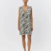 OLYMPESW ZEBRA DRESS - Light yellow