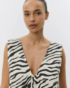 OLYMPESW ZEBRA DRESS - Light yellow