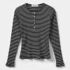 PAXSW T-SHIRT LONG SLEEVE - Off White Striped