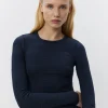 PETRICIASW STRIPE T-SHIRT LONG SLEEVE - Navy Black striped