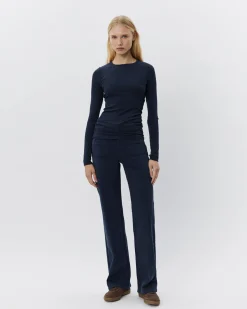 PETRICIASW STRIPE T-SHIRT LONG SLEEVE - Navy Black striped