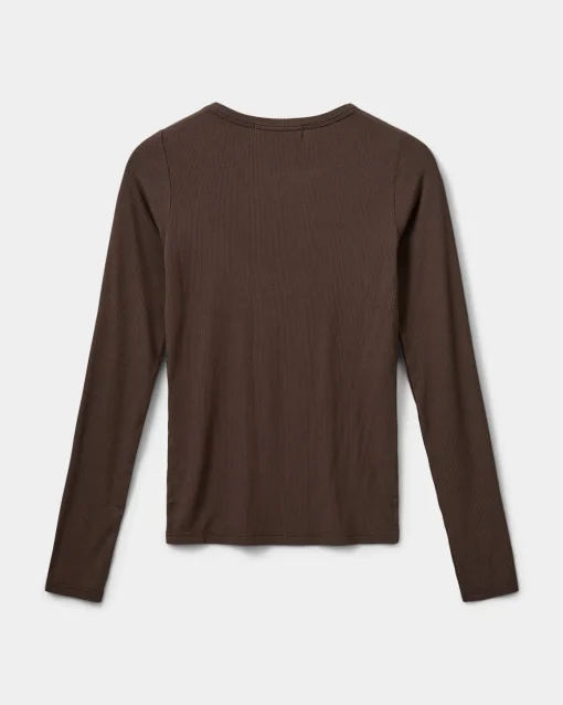 PETRICIASW T-SHIRT LONG SLEEVE - Brown Fudge