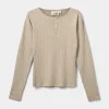 PetriciaSY Pointelle Longsleeve Tee - Beige