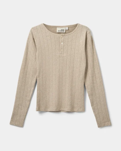 PetriciaSY Pointelle Longsleeve Tee - Beige