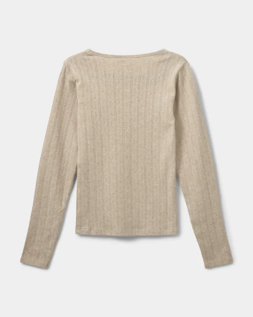 PetriciaSY Pointelle Longsleeve Tee - Beige