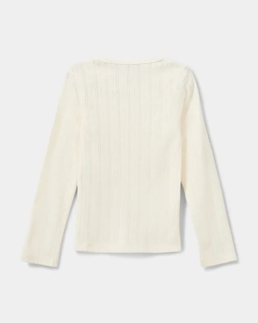 PetriciaSY Pointelle Longsleeve Tee - Off White
